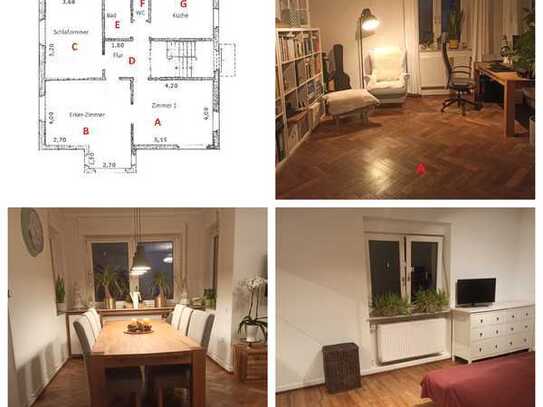 Wundervolle, helle EG-Wohnung (3,5 Zimmer, 103 qm) in 3 Parteienhaus, provisionsfrei