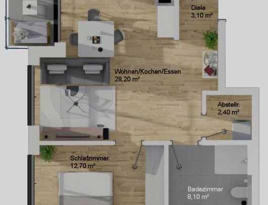 Erstbezug mit Balkon und EBK: Stilvolle 2-Zimmer-Wohnung in Neuberg