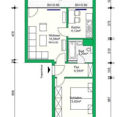 Wir sanieren für Sie..! 2-Zimmerwohnung mit großem Balkon sucht neue Mieter.