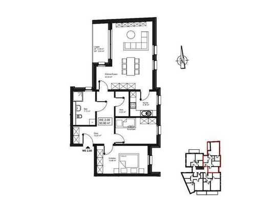Moderne zwei Zimmer Wohnung - Whg. Nr. 2.08