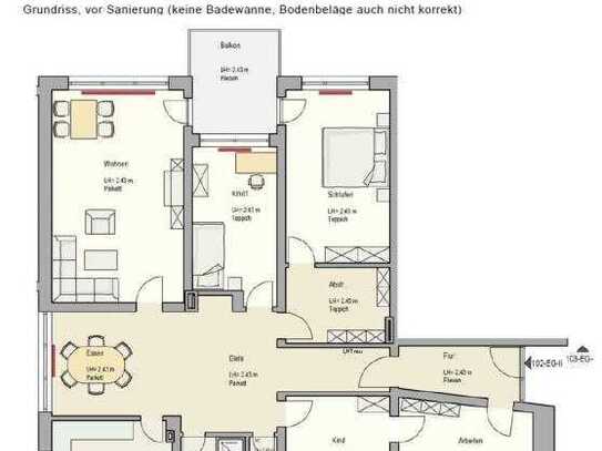 Stuttgart-Plieningen: Große, renovierte 6,5-Zimmer Wohnung mit Balkon