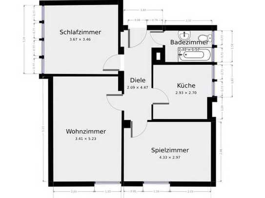 Ruhige, am Waldrand gelegene 3 ZKB Dachgeschosswohnung in Bad Laasphe-Bermershausen