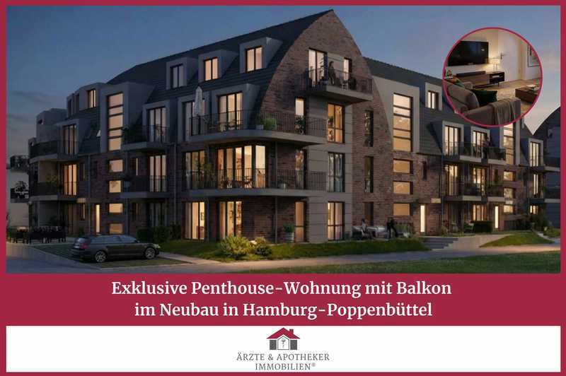 Exklusive Penthouse-Wohnung mit Balkon im Neubau in Hamburg-Poppenbüttel