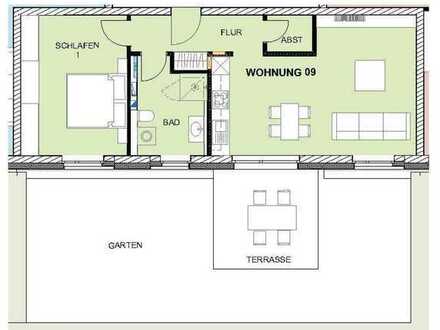 Ansprechende Neubau 2-Zimmer-Wohnung mit großer Terasse (52qm) , barrierefrei