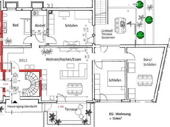 Erstbezug in eine kernsanierte & barrierefreie 4-Zimmerwohnung in Kommern mit Garten & Terrasse
