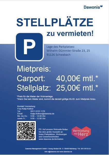                                                               Carport / Stellplatz im Eichwasen - Wilhelm-D&uuml;mmler-Str.                                                       in Eichwasen (Schwabach)