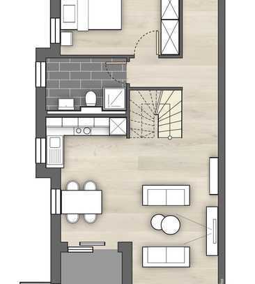 Erstbezug mit Balkon und EBK: Stilvolle 3,5-Raum-Maisonette-Wohnung mit geh. Innenausstattung