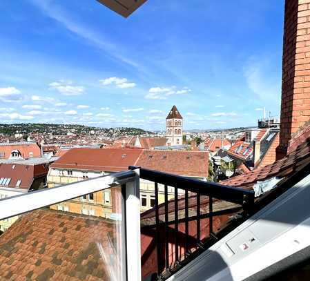 Ausblick! Holzbalken! Eiche-Fischgrät! Helle 4-Zi.-Altbau-Maisonette - Luxus-Ausstattung (Erstbezug)