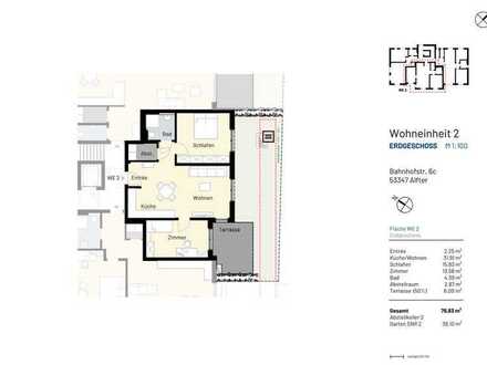 In Alfter: NEUBAU EG-Wohnung mit drei Zimmern und Terrasse/Garten