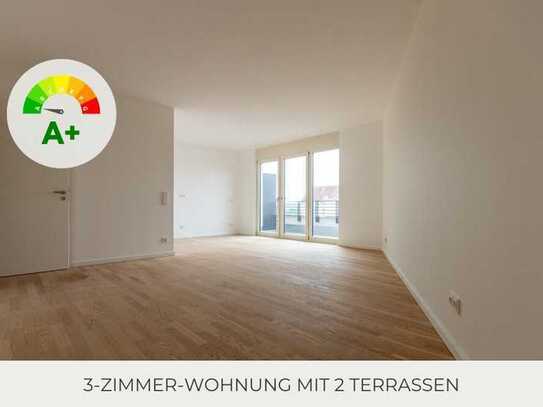 ** Wunderschöne Dachgeschoss-Wohnung | 2 Terrassen | Büro | Bad mit Wanne | Parkett | Aufzug **