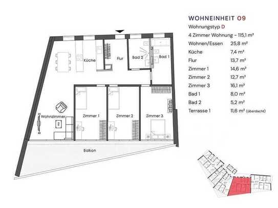 4 Zimmer Wohnung in ruhiger Lage mit Balkon und Blick ins grüne nähe Goerzallee