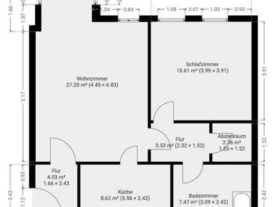 Erker-Wohnung in zentraler Lage mit Einbauküche