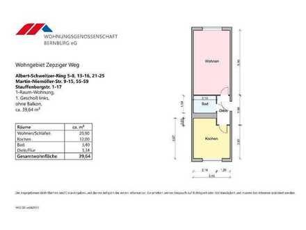 1- Raum- Wohnung im Erdgeschoss