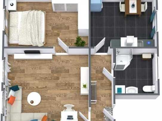 *2-Zimmer-Erdgeschosswohnung mit Einbauküche*
