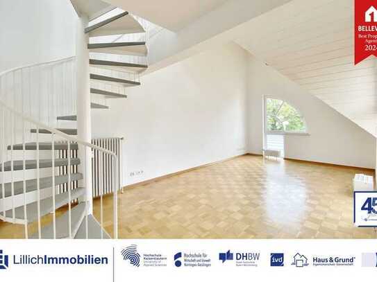 Lichtdurchflutete Maisonettewohnung mit Balkon und Einbauküche in Toplage Kornwestheims!