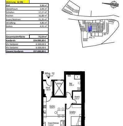 Erstbezug mit Balkon: Exklusive 2-Raum-Wohnung mit gehobener Innenausstattung in Wittibreut