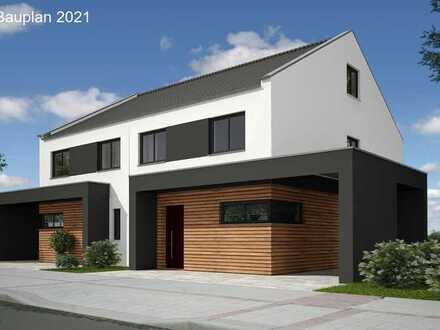 Moderne Doppelhaushälfte inklusiv Grundstück, mit Wärmepumpe, individuell planbar, schöner Garten