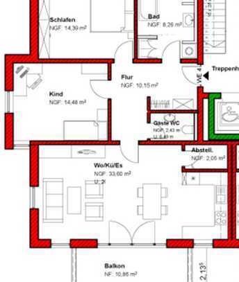 Geschmackvolle, neuwertige 3-Zimmer-Wohnung mit gehobener Innenausstattung mit Balkon und EBK