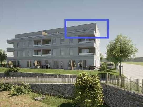 3-Zimmer-Penthouse mit großer Aussichtsterrasse mitten in Lützenhardt (Wohnung 13, DG)