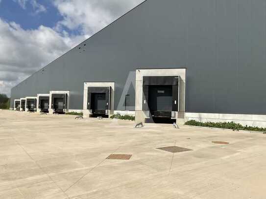 MODERNER LOGISTIKNEUBAU | RAMPE + EBENERDIG | 9,50 M UKB | BEHEIZBAR | ANGERMANN NRW