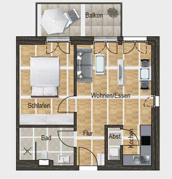 Carlsgarten Bad Kreuznach - 2-Zimmerwohnung in Bad Kreuznach-Süd