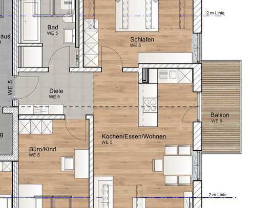 3 Zimmer Dachgeschosswohnung mit Südbalkon