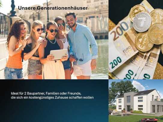 Ideal für zwei Baupartner, Familien oder Freunde, kostengünstiges bauen