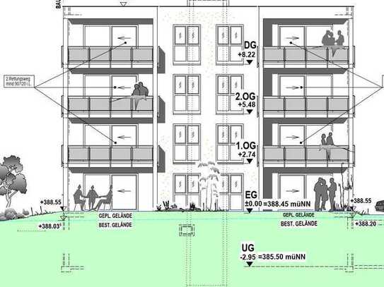 In Dettingen an der Erms: Gepflegte Neubau Erdgeschosswohnung mit drei Zimmern und Gartenteil