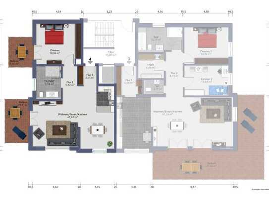 Neubau: charmante 2,5-Zimmer-Wohnung mit zwei Balkonen