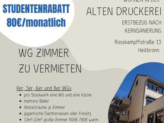 8er WG | Zimmer 10 | wohnen in der alten Druckerei | Loft | Erstbezug nach Kernsanierung |