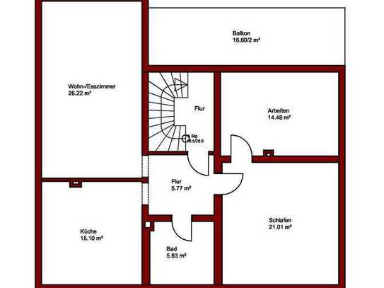 3 Zimmer-Wohnung mit Balkon im 2 Familienhaus