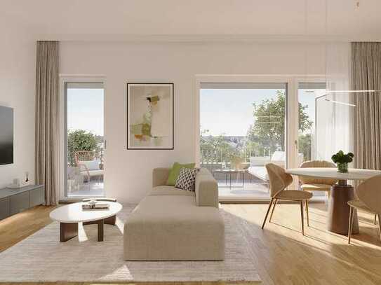 Moderne 3-Zi-EG-Wohnung mit Süd-Ausrichtung inkl. Terrasse, Loggia und Grünflächenanteil