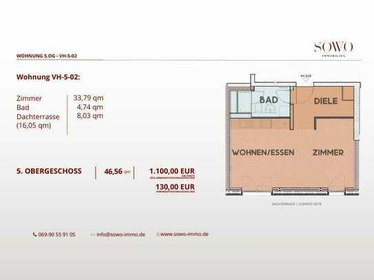 STAY HERE: Wunderschöne 1-Zimmerwohnung in bester Lage mit Dachterrasse!