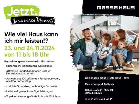 Aktionstage "Wie viel Haus kann ich mir leisten" massa haus Fellbach 23. und 24.11.2024