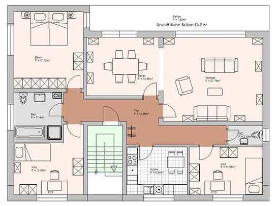 Gepflegte 5-Zimmer-Wohnung mit Balkon in Heeßen