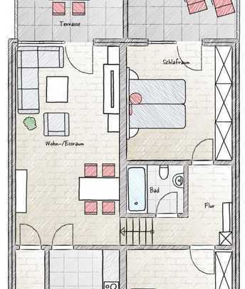 3 ZKB Wohnung mit 2 Terrassen in Bosen sucht nette Mieter