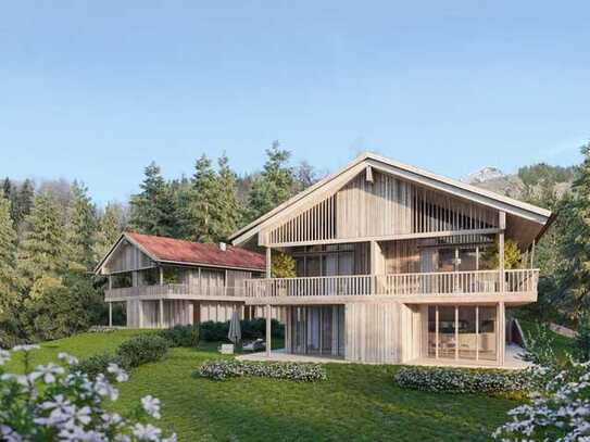 Exklusive Premium Landhaus-Villenhälfte 1 in Bayrischzell
- Beeindruckender Bergpanoramablick
- A+