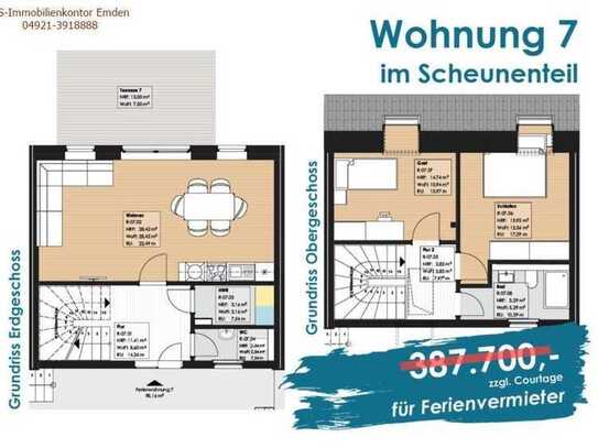 "Neuer Preis" Ferienwohnung "Gulfhof Rysum" im Schatten der Mühle „Wohnung Nr.7“ inkl. Mietgarantie