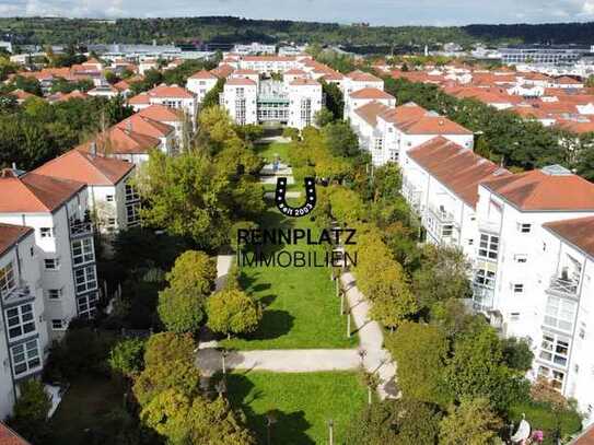 3,5-Zimmer-Wohnung mit Wintergarten, 2 Bädern und 2 TG-Stellplätzen am Rennplatz.