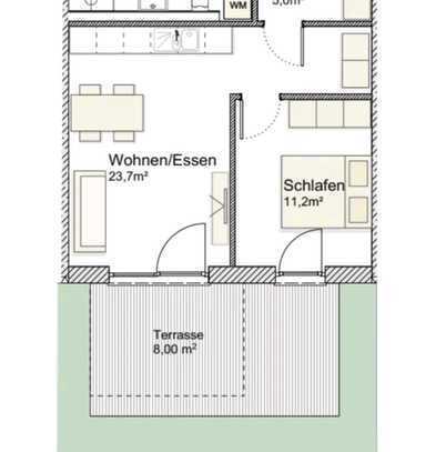 Exklusive, neuwertige 2-Raum-Terrassenwohnung mit gehobener Innenausstattung mit EBK in Bad Aibling