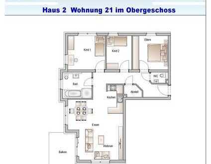 Attraktive 4-Zi.-Wohnung mit Balkon WE 21 KFW 55 Haus
