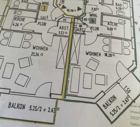 2 Zimmerwohnung /Urbanes Wohnen am Glaskopf im Zentrum Marburgs zwischen Innenstadt und Lahnberge