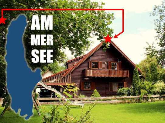 Gepflegtes Holzhaus mit Potential und Einliegerwohnung, eingewachsener Garten, 5 km zum Ammersee