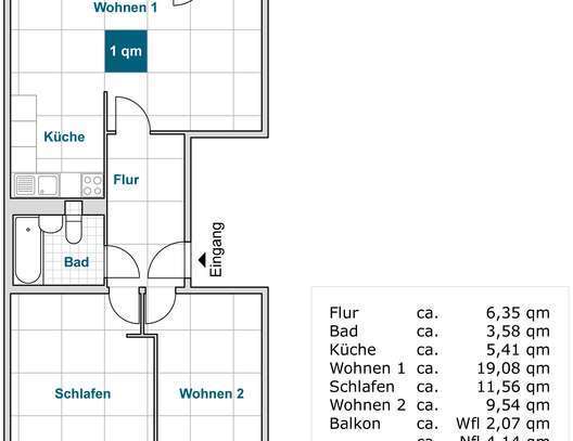 Auf gute Nachbarschaft: 3-Raumwohnung mit Balkon