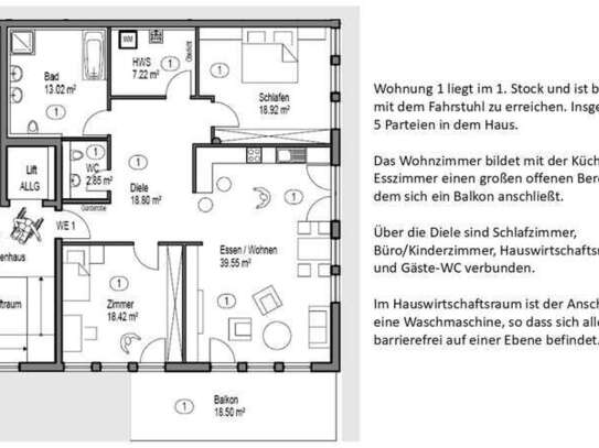 Exklusive (barrierefreie) 3,5-Zimmer-Wohnung mit Balkon in Rutesheim