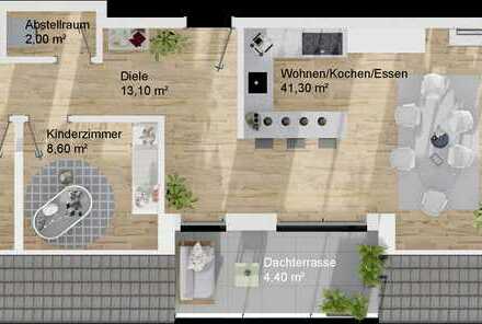 Haus KFW-40 QNG-Standard bis 180.000 € 0,5 % Finanzierung, Wohnung 10, Dachgeschoss, 3-Zimmer