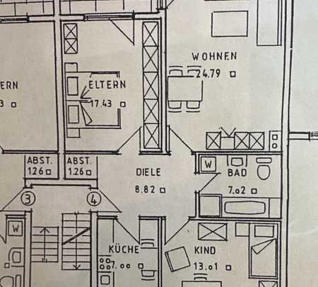 Schöne und gepflegte 3-Zimmer-Wohnung mit geh. Innenausstattung mit Balkon und EBK