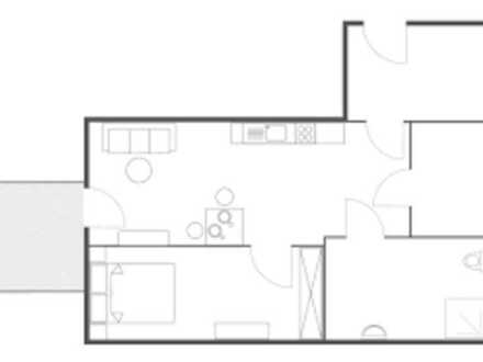 Sanierte Wohnung mit zwei Zimmern sowie Balkon und Einbauküche in Walldorf