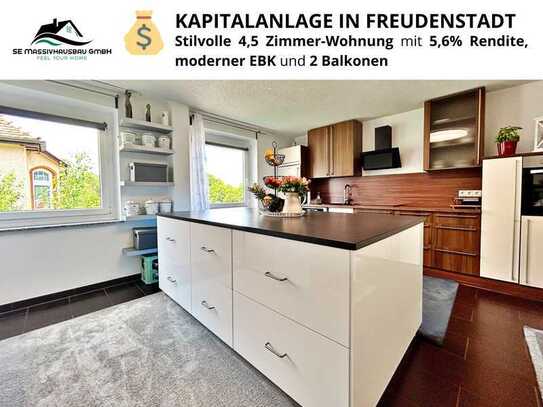 KAPITALANLAGE IN FDS – 5,6% Rendite, stilvolle 4,5-Zimmer-Wohnung mit moderner EBK und 2 Balkonen