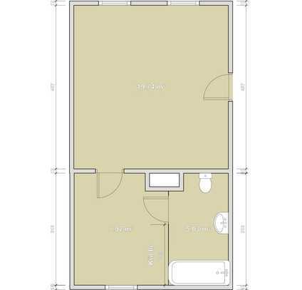 Nahe Zentrum von Köthen eine 1-Raum Wohnung im EG zu vermieten